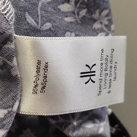 Krimson Klover Black White Floral Padded Shelf Bra Hidden Pocket Sundres Size L - Picture 9 of 15